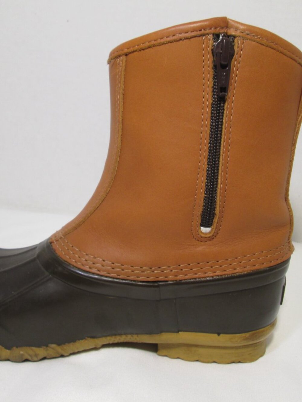 Cabela's Insulated Duck Waterproof Boots Womens 8 Brown Leather Side Zip - Picture 7 of 11